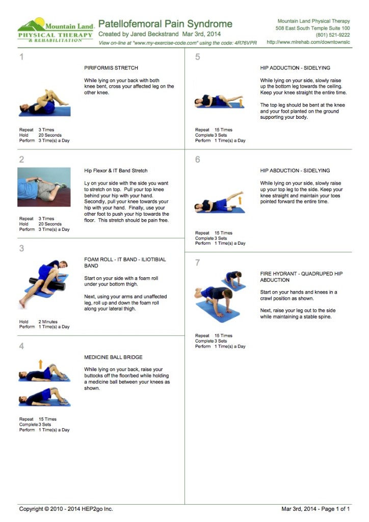 Patellofemoral Knee Pain Exercises