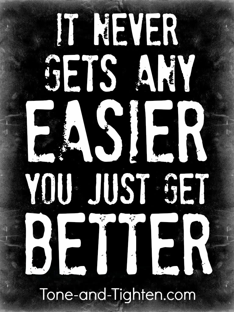 Fitness Motivation – Inspiration Quote – It never gets any easier