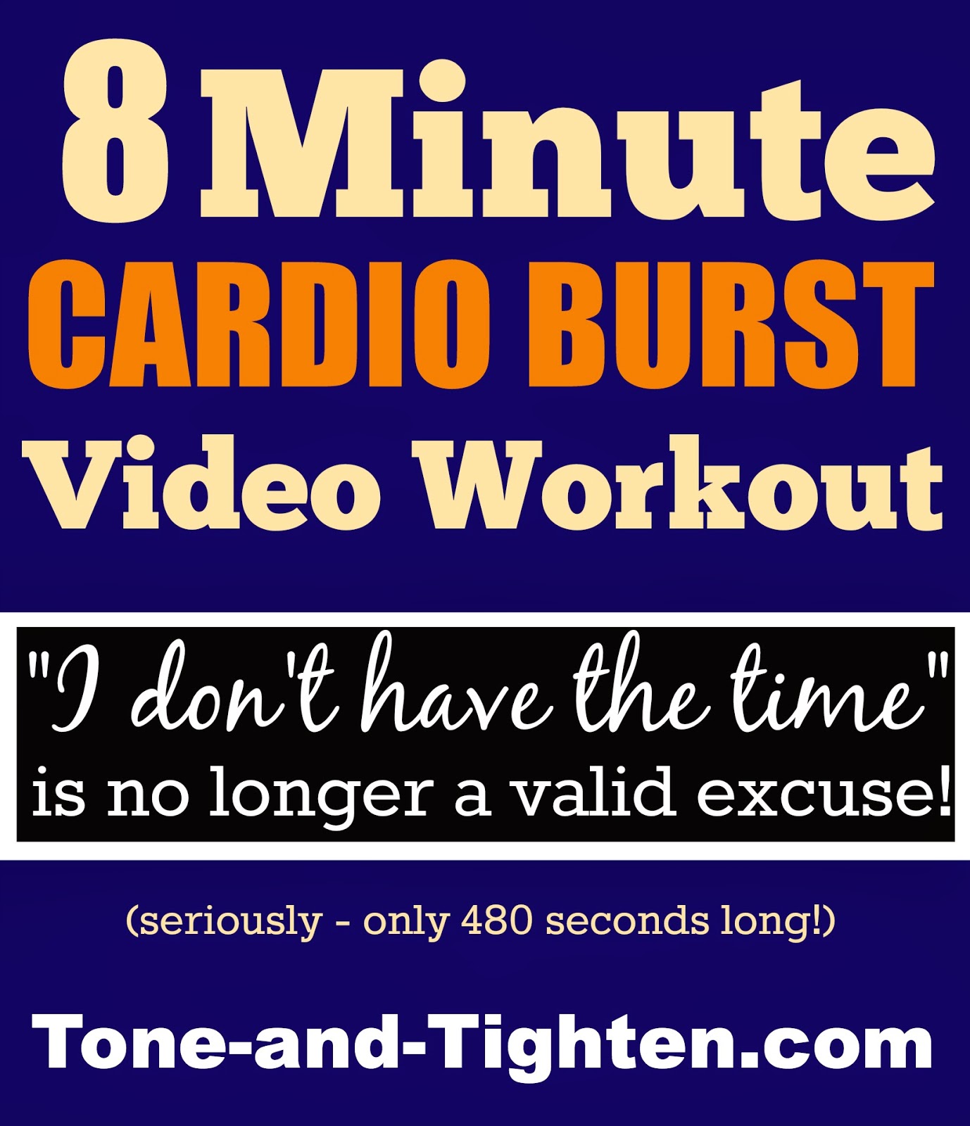 8-minute Quick Sweat Cardio Burst Video – Fast At-Home Cardio Workout – No Equipment Required!