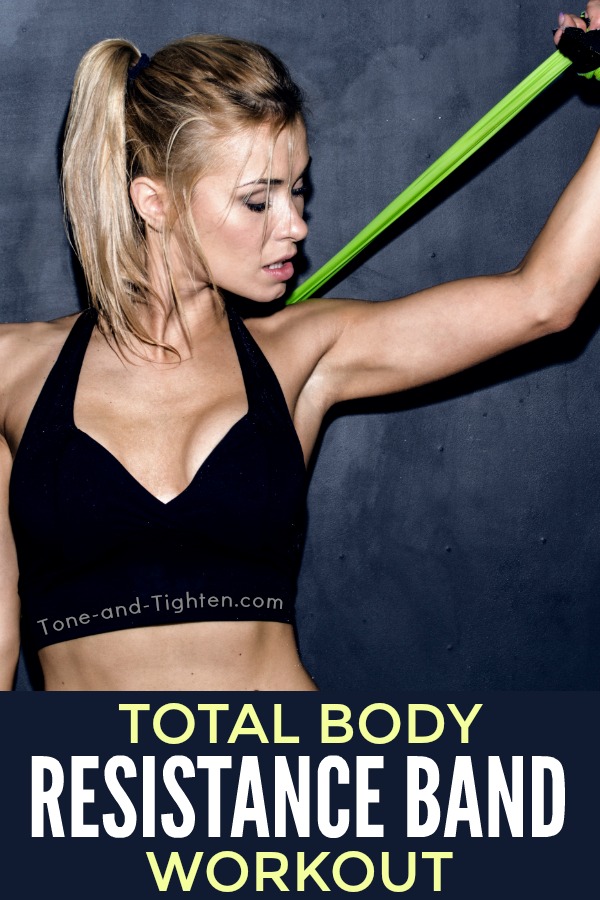 Total body workout with just resistance band! Awesome at-home workout from Tone-and-Tighten.com