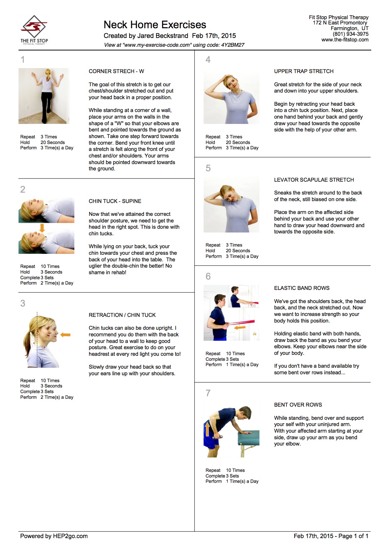 Printable Neck Stretches