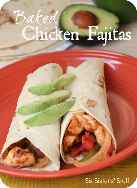 Baked Chicken Fajitas with text