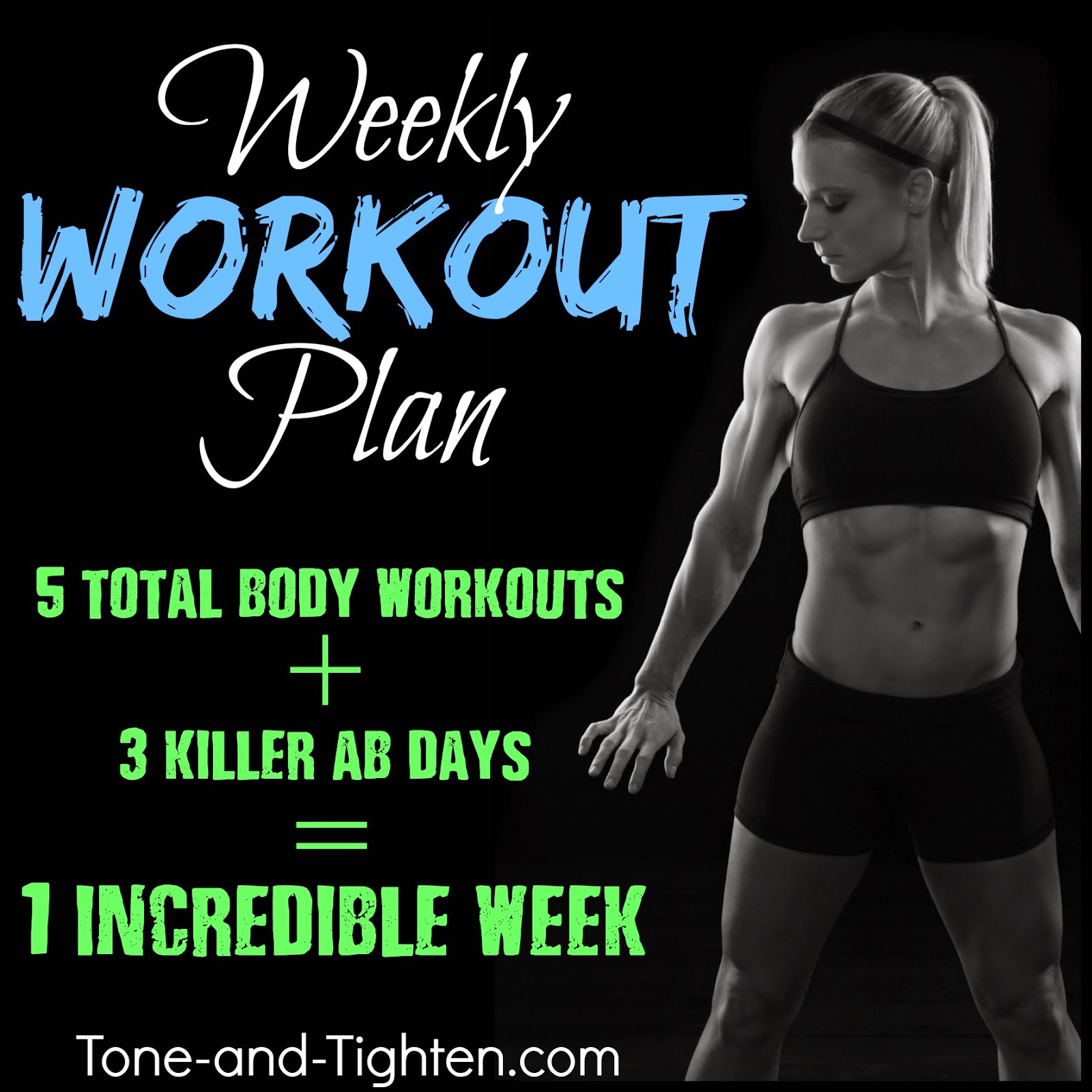 Weekly Workout Plan – Total body and core exercises to Tone and Tighten!