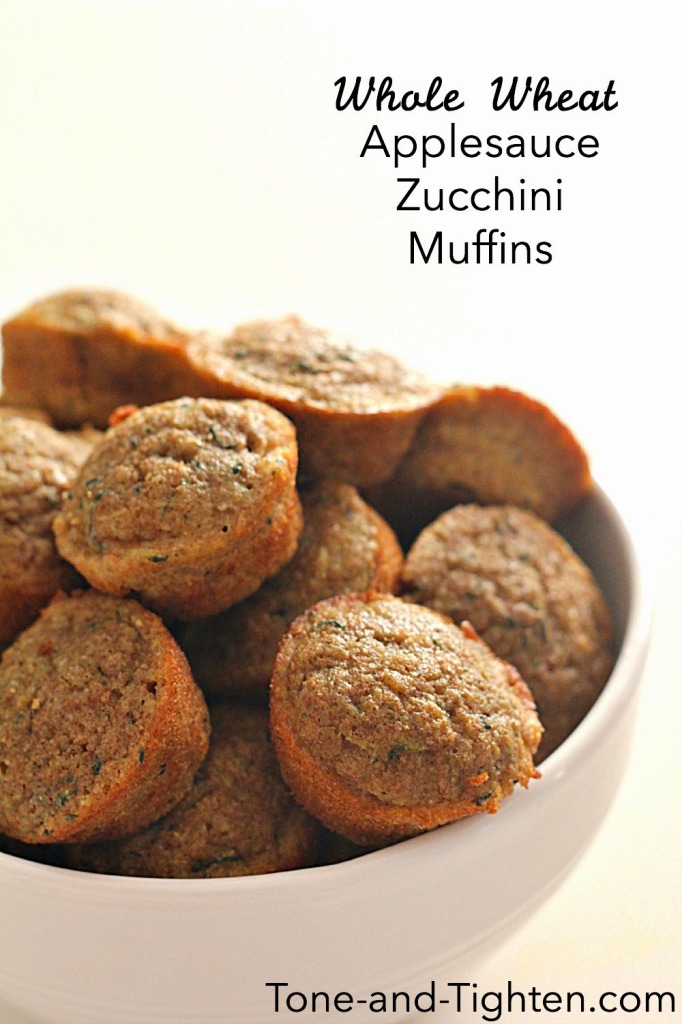 Whole wheat applesauce zucchni muffins