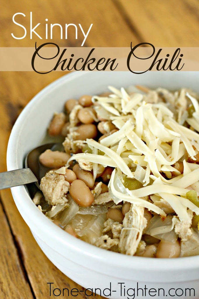 Slow Cooker Skinny White Chicken Chili Recipe | Tone and Tighten