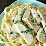 Skinny Fettuccine Alfredo with Grilled Chicken Recipe