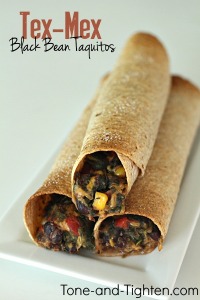 Baked Tex-Mex Black Bean Taquitos on Tone-and-Tighten