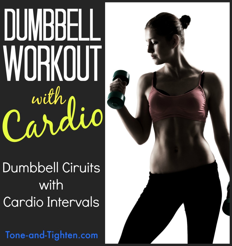 bumbbell circuit workout with cardio intervals tone and tighten