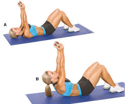 weighted dumbbell crunch