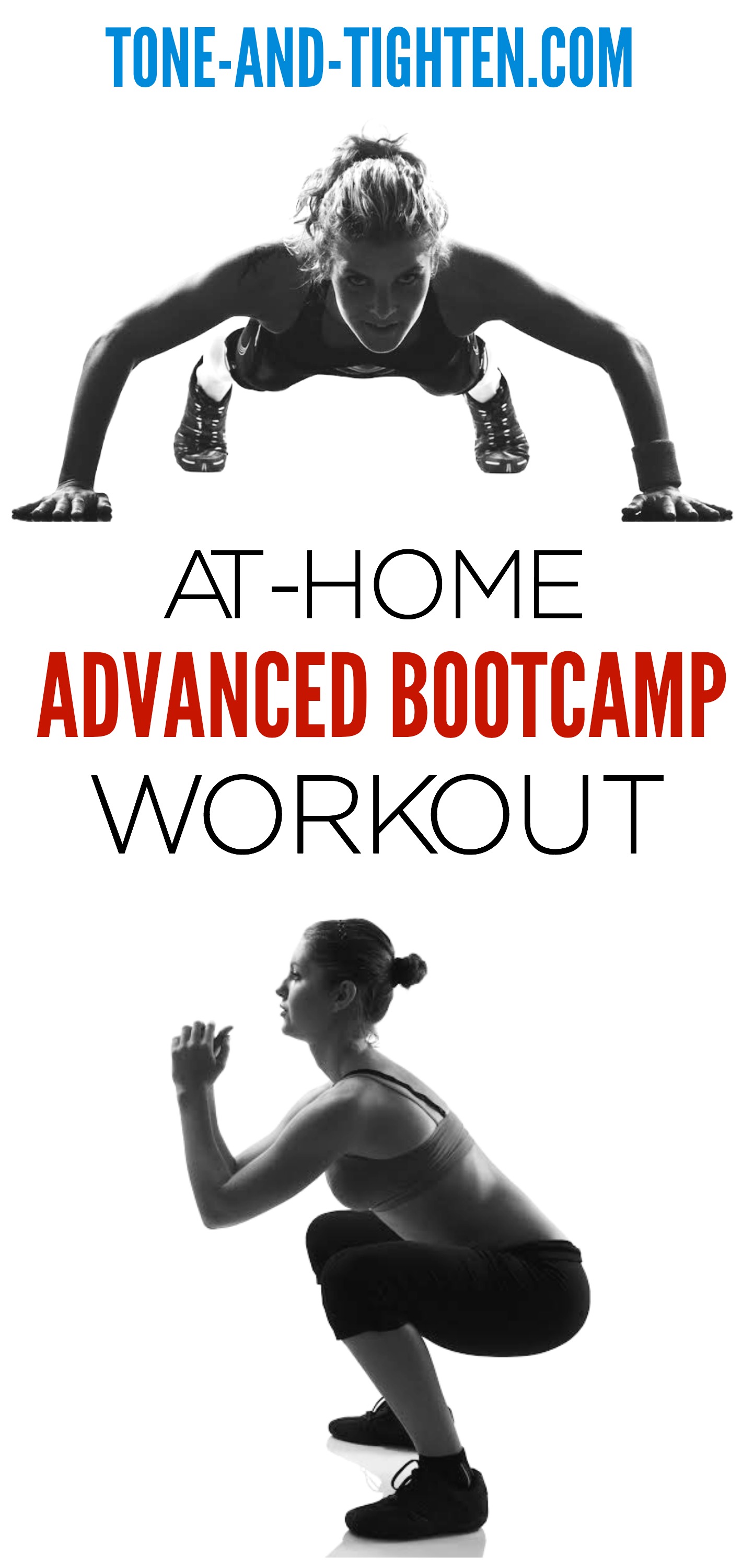 At Home Advanced Bootcamp Workout | Tone and Tighten