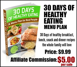 Healthy eating menu plan affiliate image