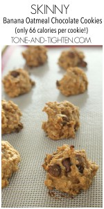 Skinny Banana Oatmeal Chocolate Cookies