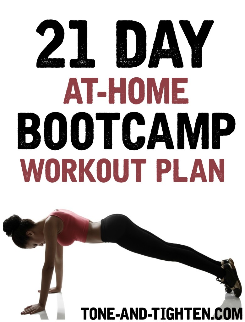 21 Day At-Home Bootcamp Workout Plan on Tone-and-Tighten