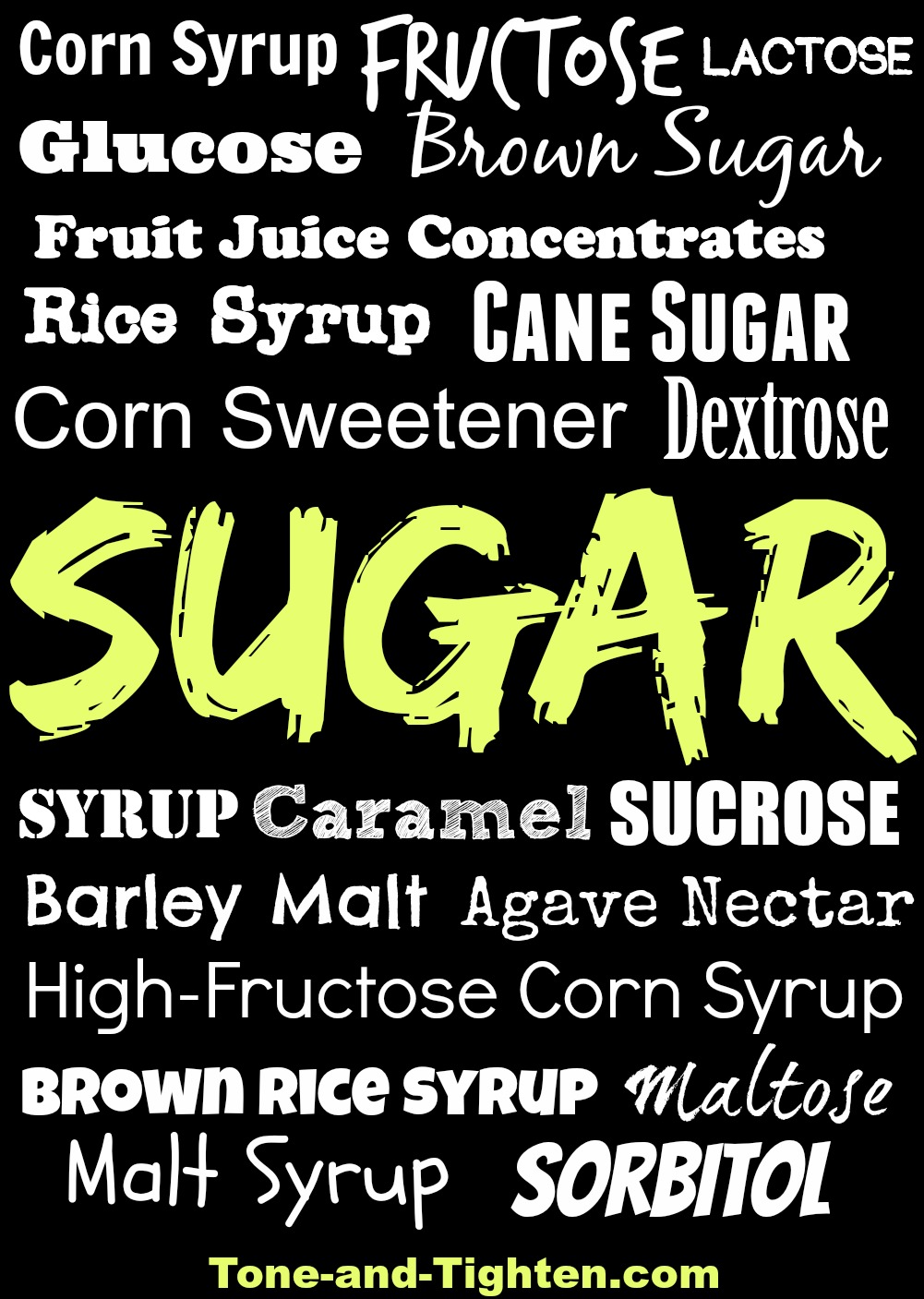 What are some other names for sugar? Know your labels!