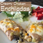 Skinny Creamy Chicken Enchiladas