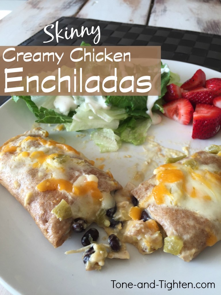 skinny white creamy chicken enchiladas tone tighten