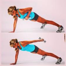 plank triceps kickback