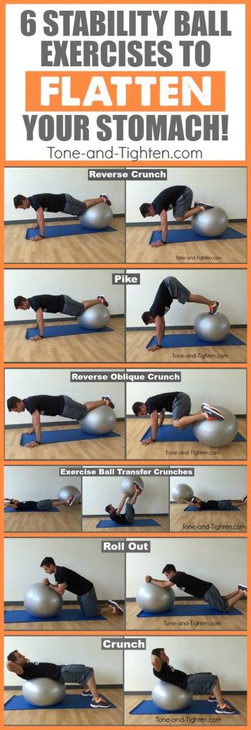 best exercise ball ab exercises stomach tone tighten pinterest