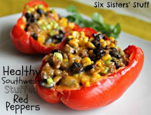 Healthy Southwest Stuffed REd peppers