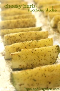Cheesy Herb Zucchini Sticks on Tone-and-Tighten.com
