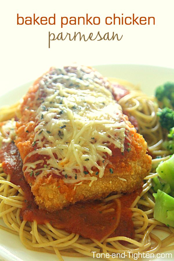 Baked Panko Chicken Parmesan on Tone-and-Tighten.com