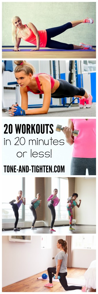 20 Cardio Workouts 20 Minutes or less on Tone-and-Tighten