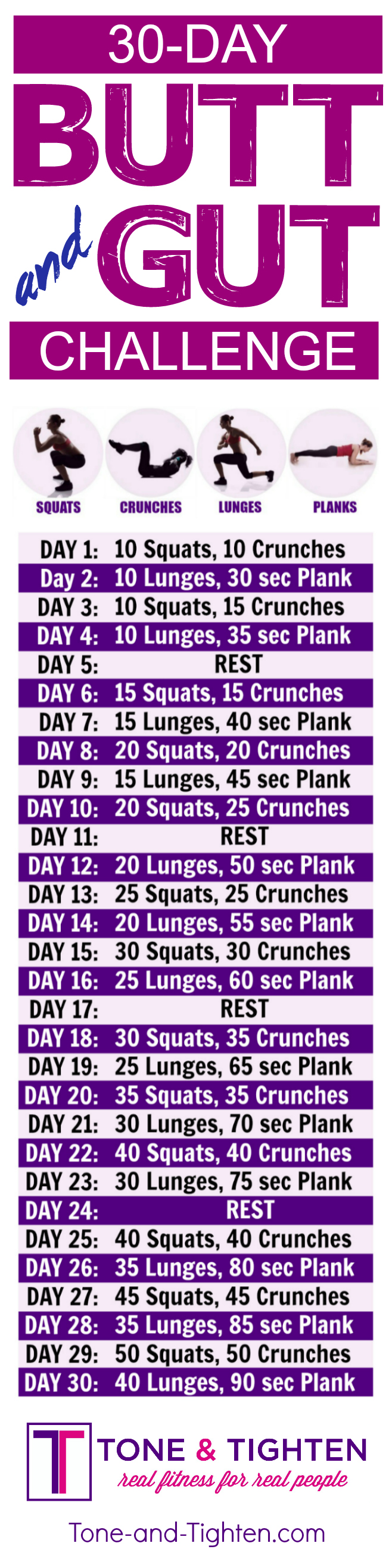 30 Day workout plan for your butt and abs | #site_title