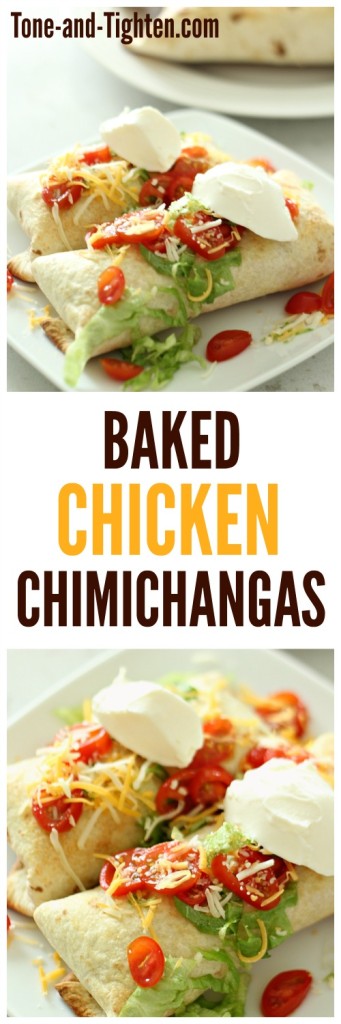 Baked Chicken Chimichangas from Tone-and-Tighten