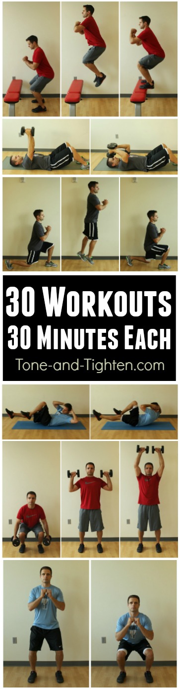 30 awesome home workouts that take 30 minutes or less! | Tone-and-Tighten.com