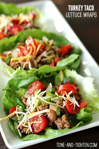 Ground Turkey Taco Lettuce Wraps on Tone-and-Tighten