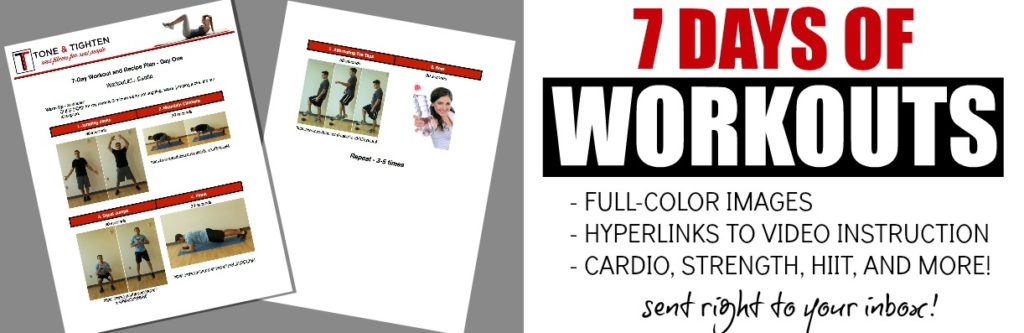 7 day workout and recipe plan workout image