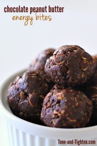 Chocolate Peanut Butter Energy Bites on Tone-and-Tighten.com