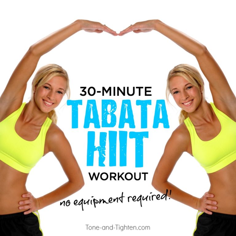 30-Minute At Home Tabata HIIT Workout | Tone and Tighten