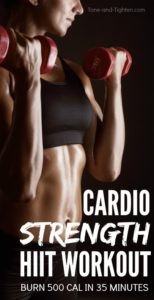 Cardio strength HIIT workout at home pinterest