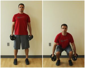 dumbbell squat exercise