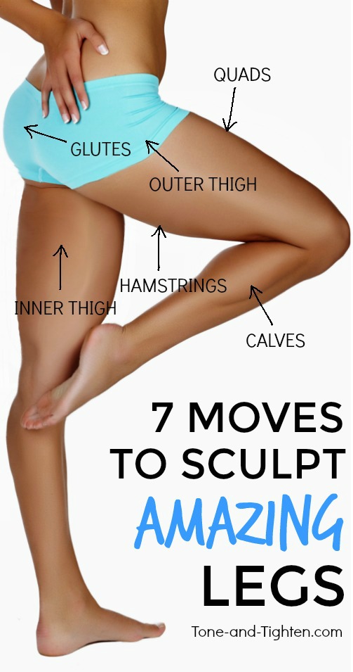 7 of the best exercises to sculpt and tone your legs at home - no equipment required! From Tone-and-Tighten.com