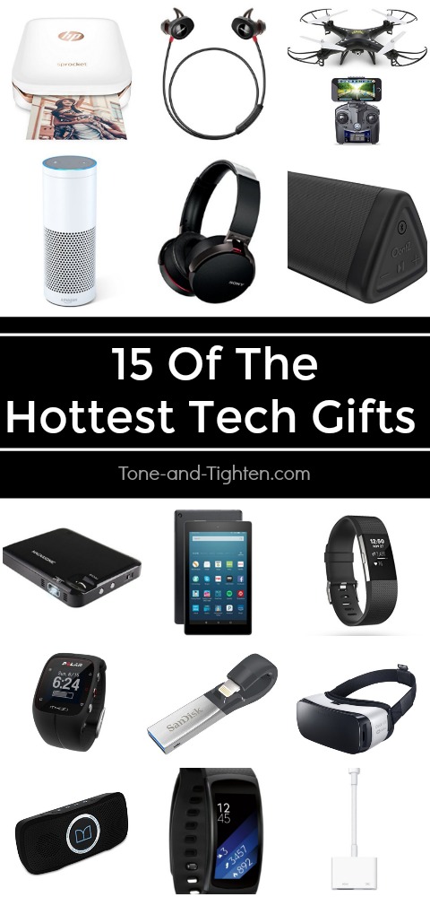 15 of the hottest tech gadget gifts for the holidays - under $200 each!!!! For him and for her; from Tone-and-Tighten.com