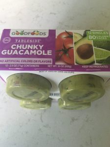 healthy costco snack - table side guacamole cups