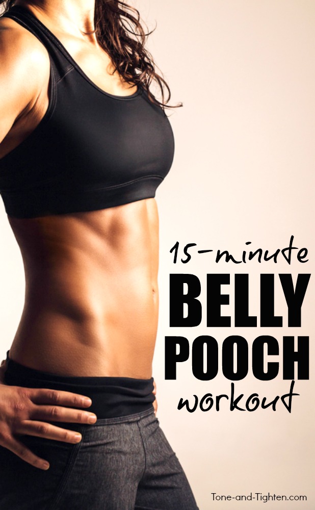 15-minute at-home ab workout to tone your stomach and lose that belly pooch! Abs exercises from Tone-and-Tighten.com