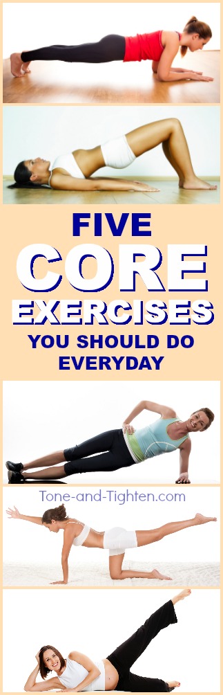 5 of the best exercises to tone and strengthen your core! Core workout from Tone-and-Tighten.com