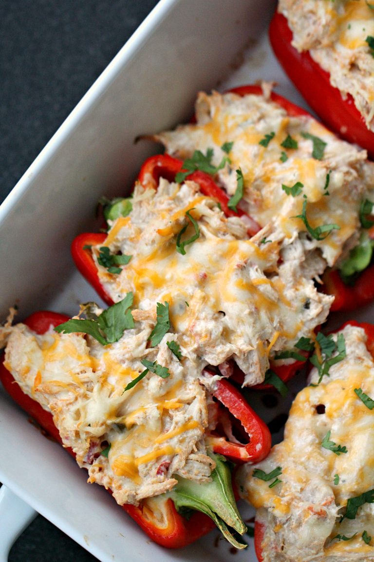 Low-Carb Creamy Chicken Stuffed Peppers