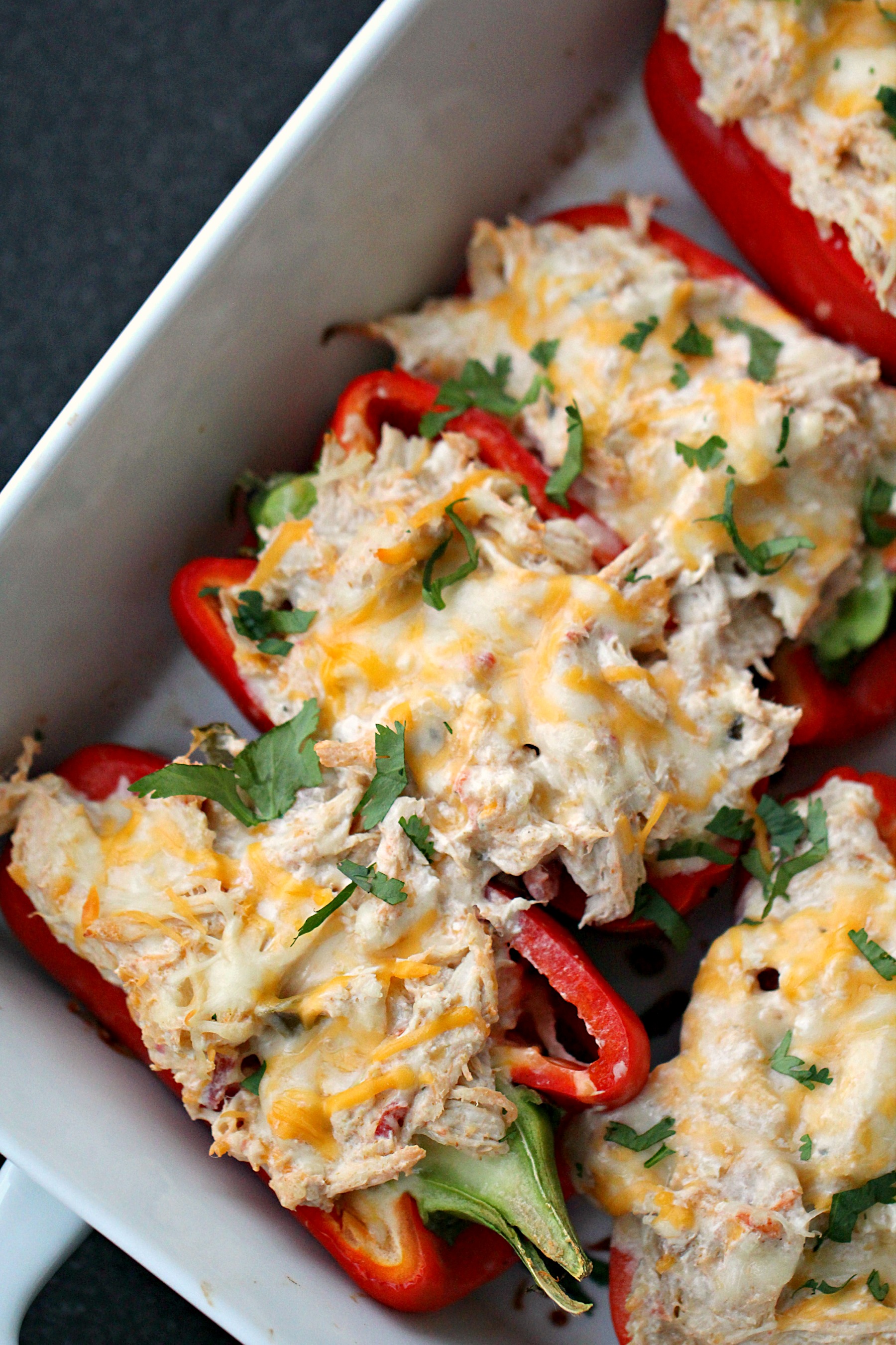 Low-Carb Creamy Chicken Stuffed Peppers