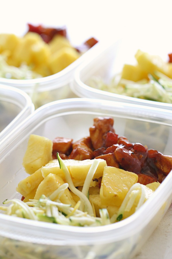 Hawaiian Bbq Chicken And Pineapple Bowls Meal Prep Idea