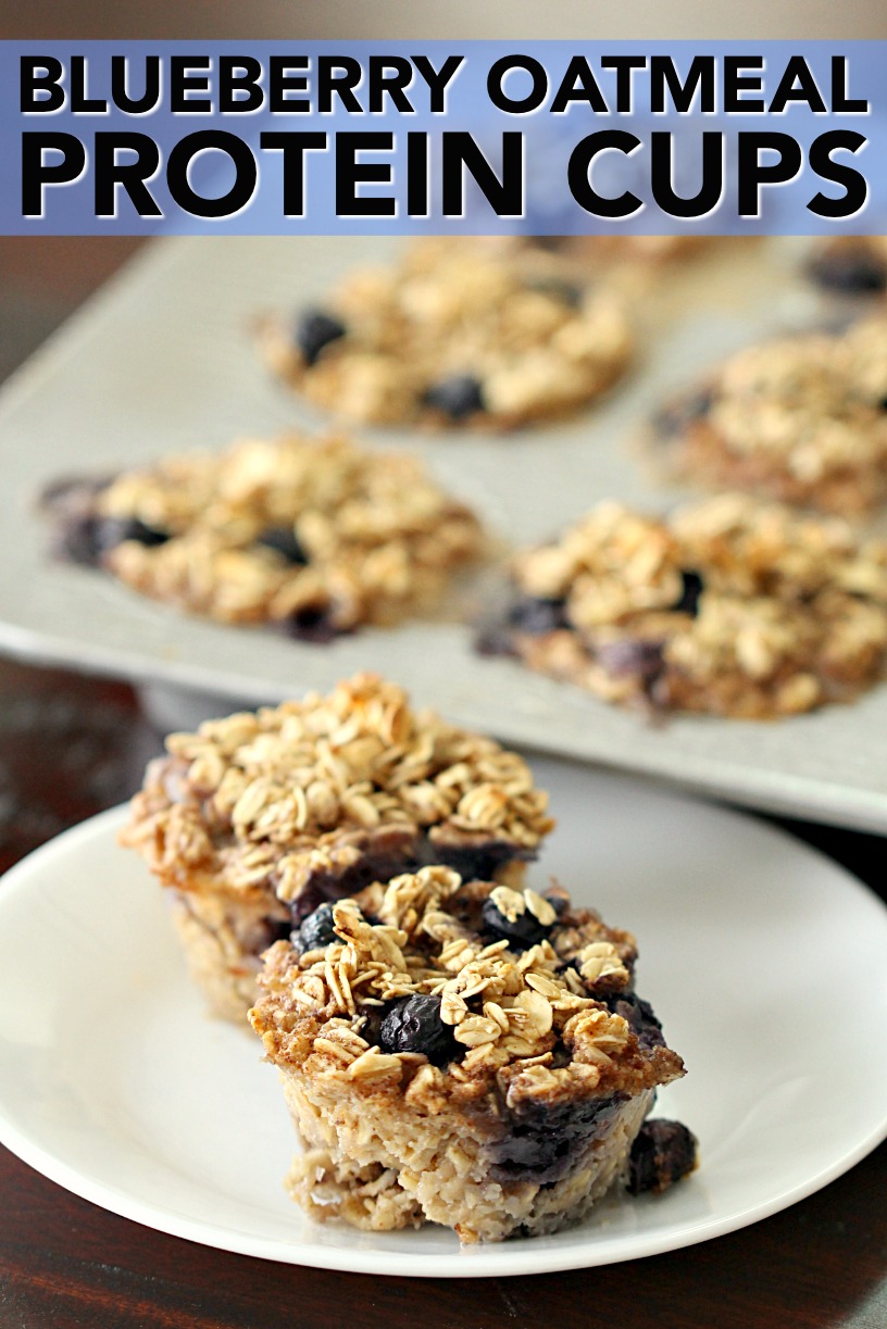 Baked Blueberry Oatmeal Protein Cups