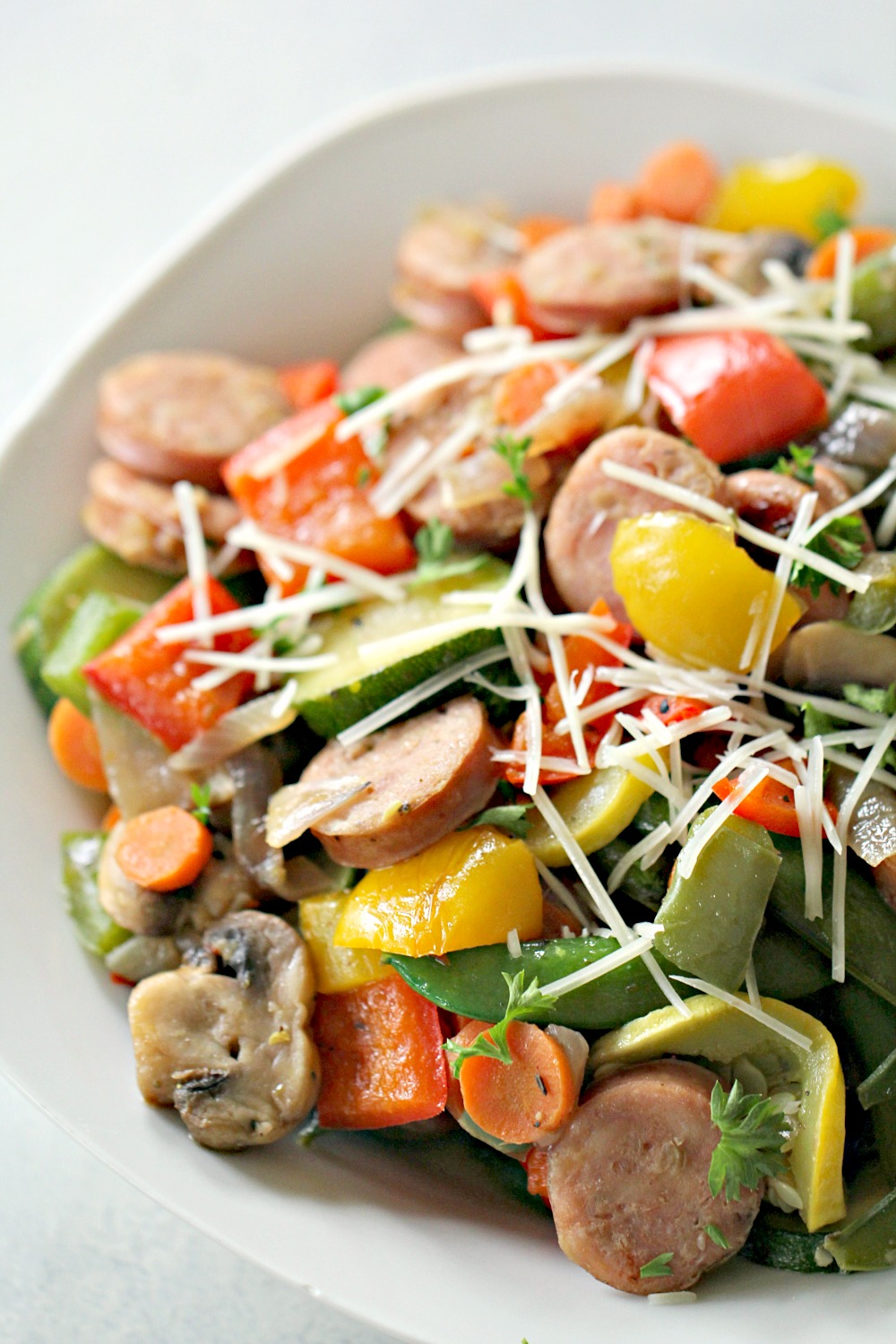 Low Carb One Pan Chicken Sausage and Vegetables | #site_title